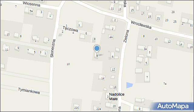 Nadolice Małe, Zielona, 8, mapa Nadolice Małe