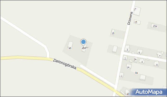 Niedoradz, Zielonogórska, 46A, mapa Niedoradz