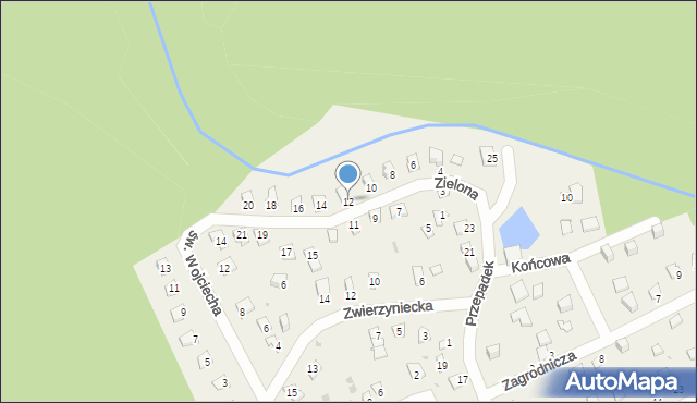 Nienawiszcz, Zielona, 12, mapa Nienawiszcz