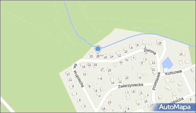 Nienawiszcz, Zielona, 18, mapa Nienawiszcz