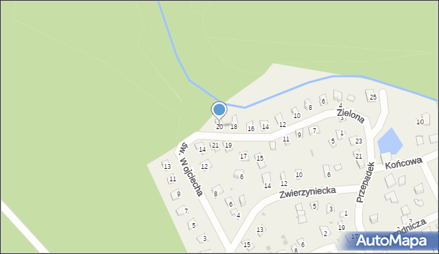 Nienawiszcz, Zielona, 20, mapa Nienawiszcz