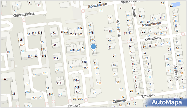 Nowa Iwiczna, Zimowa, 71A, mapa Nowa Iwiczna