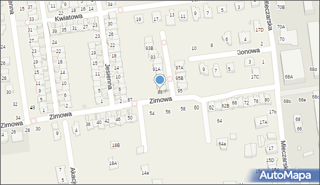 Nowa Iwiczna, Zimowa, 89, mapa Nowa Iwiczna