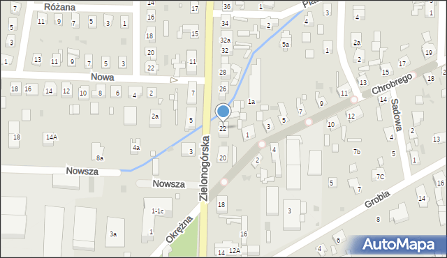 Nowa Sól, Zielonogórska, 22, mapa Nowa Sól