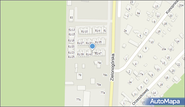 Nowa Sól, Zielonogórska, 81/44, mapa Nowa Sól