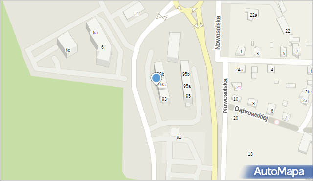 Nowa Sól, Zielonogórska, 93a, mapa Nowa Sól