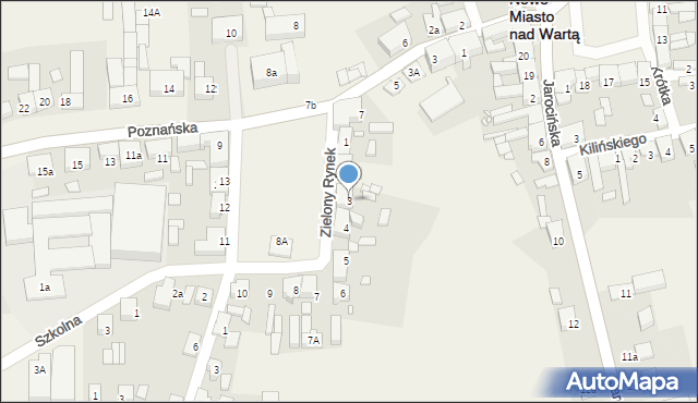 Nowe Miasto nad Wartą, Zielony Rynek, 3, mapa Nowe Miasto nad Wartą