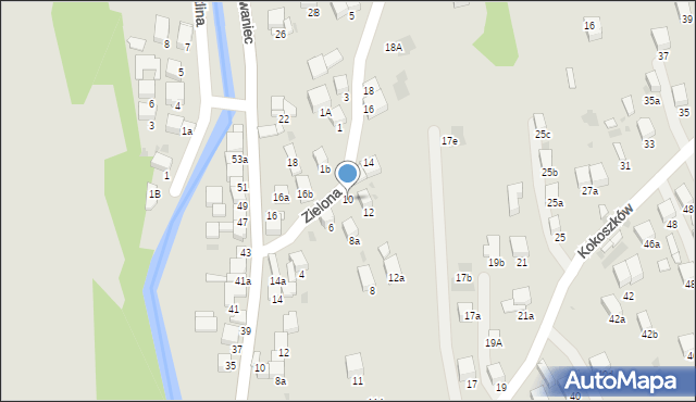 Nowy Targ, Zielona, 10, mapa Nowego Targu