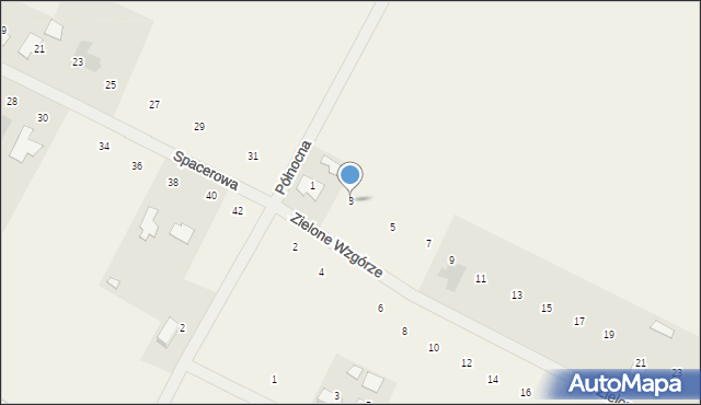 Oleszno, Zielone Wzgórze, 3, mapa Oleszno