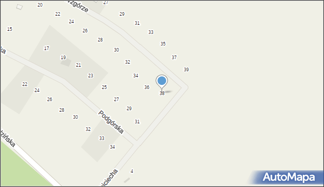 Oleszno, Zielone Wzgórze, 38, mapa Oleszno