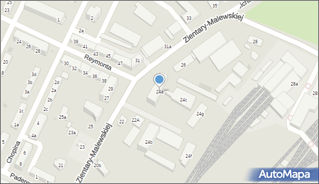Olsztyn, Zientary-Malewskiej Marii, 24a, mapa Olsztyna