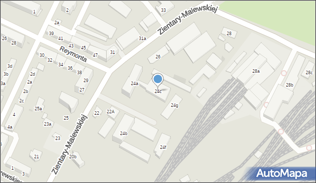 Olsztyn, Zientary-Malewskiej Marii, 24c, mapa Olsztyna