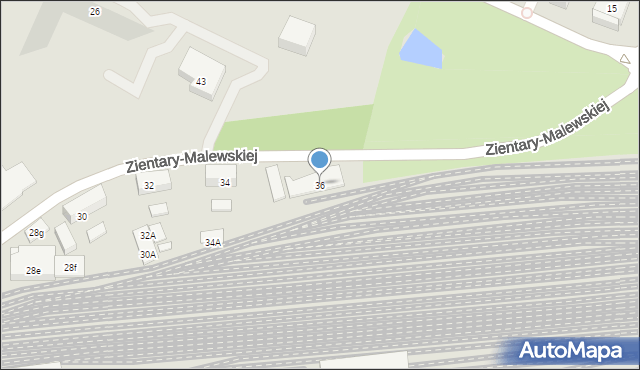 Olsztyn, Zientary-Malewskiej Marii, 36, mapa Olsztyna