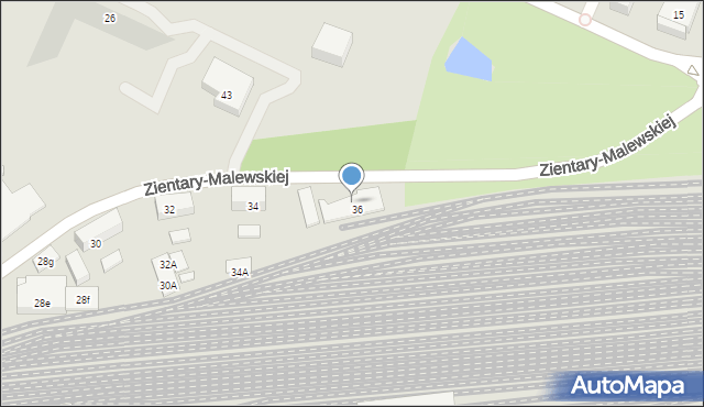 Olsztyn, Zientary-Malewskiej Marii, 36a, mapa Olsztyna