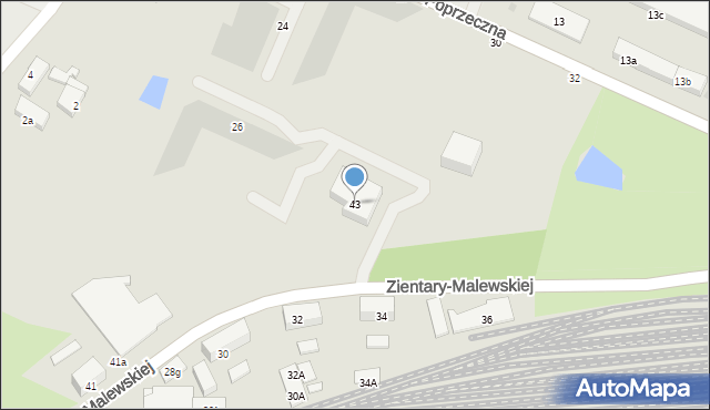 Olsztyn, Zientary-Malewskiej Marii, 43, mapa Olsztyna