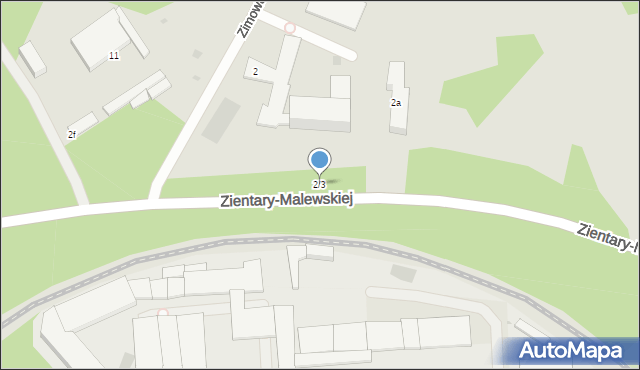 Olsztyn, Zimowa, 2/3, mapa Olsztyna