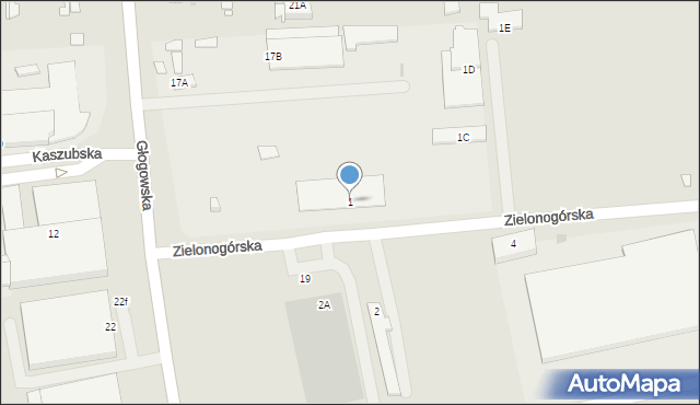 Opole, Zielonogórska, 1, mapa Opola