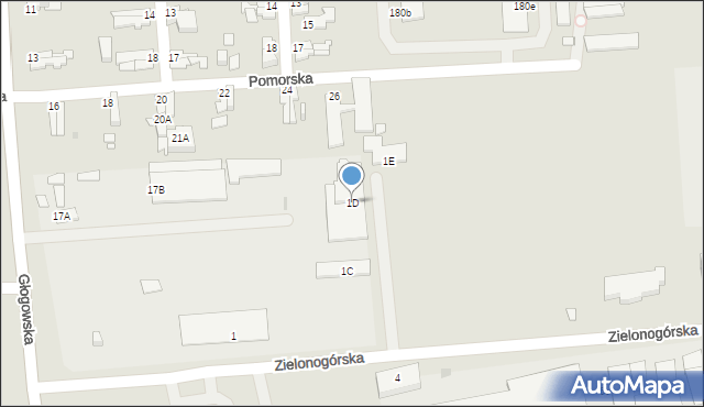 Opole, Zielonogórska, 1D, mapa Opola