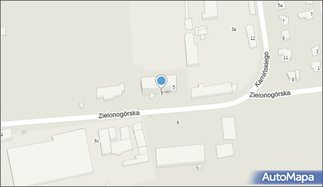 Opole, Zielonogórska, 3, mapa Opola