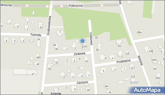 Ostrowiec Świętokrzyski, Ziołowa, 5, mapa Ostrowiec Świętokrzyski