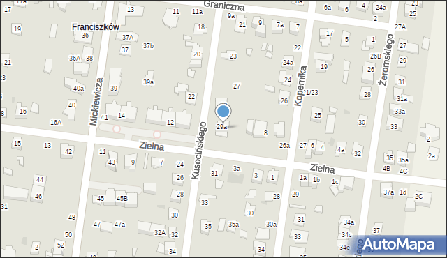 Ożarów Mazowiecki, Zielna, 10, mapa Ożarów Mazowiecki