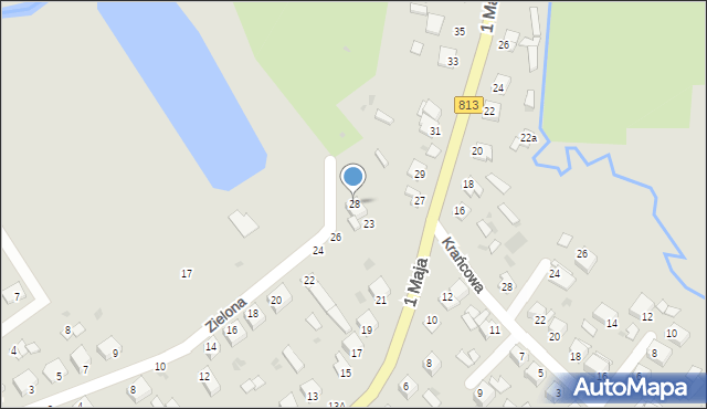 Parczew, Zielona, 28, mapa Parczew