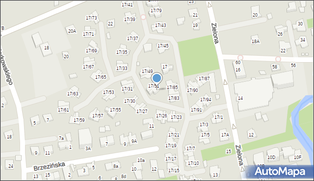 Piaseczno, Zielona, 17/52, mapa Piaseczno