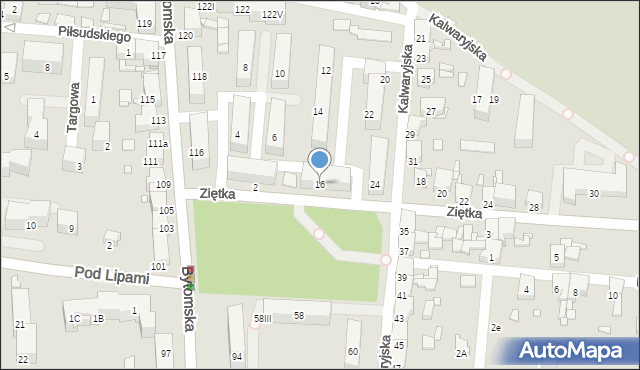 Piekary Śląskie, Ziętka Jerzego, gen., 16, mapa Piekary Śląskie