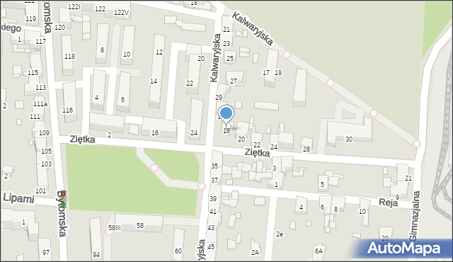 Piekary Śląskie, Ziętka Jerzego, gen., 18, mapa Piekary Śląskie