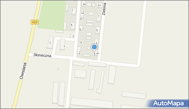 Pilszcz, Zielona, 1, mapa Pilszcz