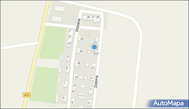 Pilszcz, Zielona, 17, mapa Pilszcz