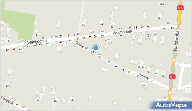 Piotrków Trybunalski, Zimna, 16, mapa Piotrków Trybunalski