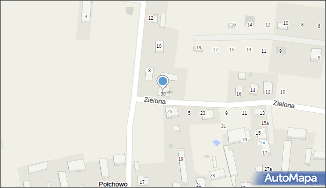 Połchowo, Zielona, 30, mapa Połchowo
