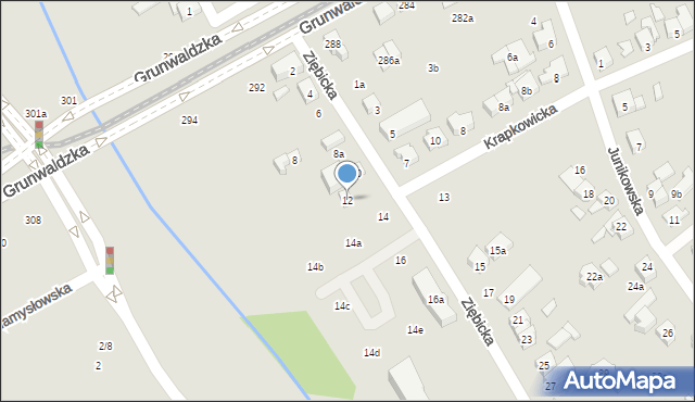 Poznań, Ziębicka, 12, mapa Poznania