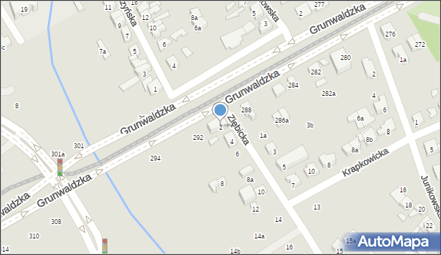 Poznań, Ziębicka, 2, mapa Poznania