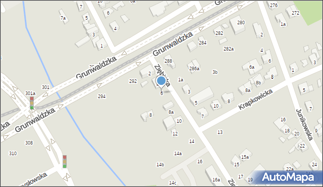 Poznań, Ziębicka, 6, mapa Poznania