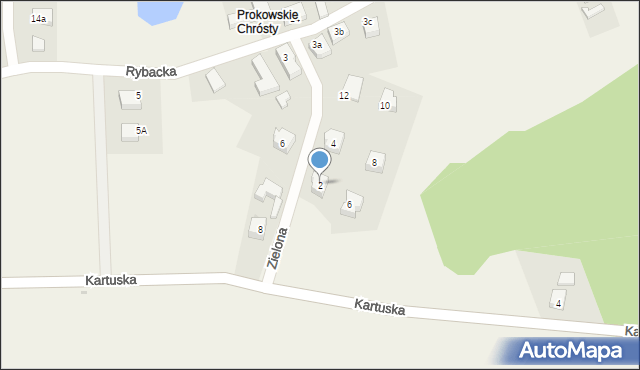 Prokowo, Zielona, 2, mapa Prokowo