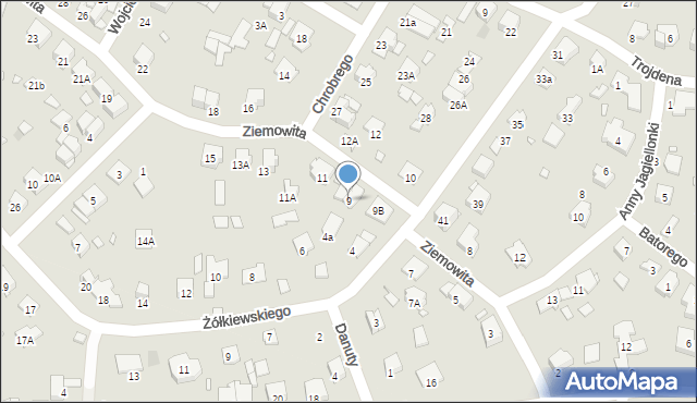 Pruszków, Ziemowita, 9, mapa Pruszków