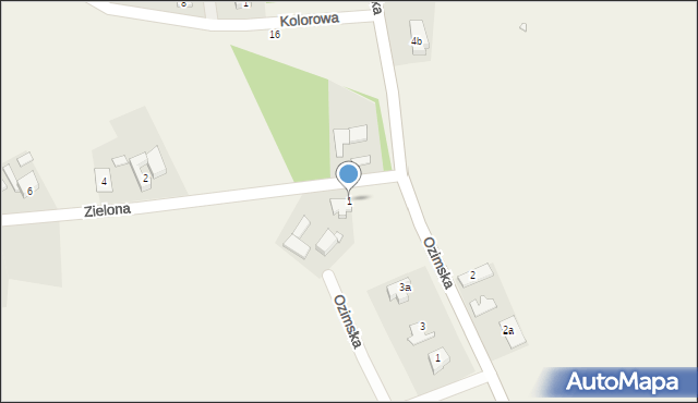 Pustków, Zielona, 1, mapa Pustków