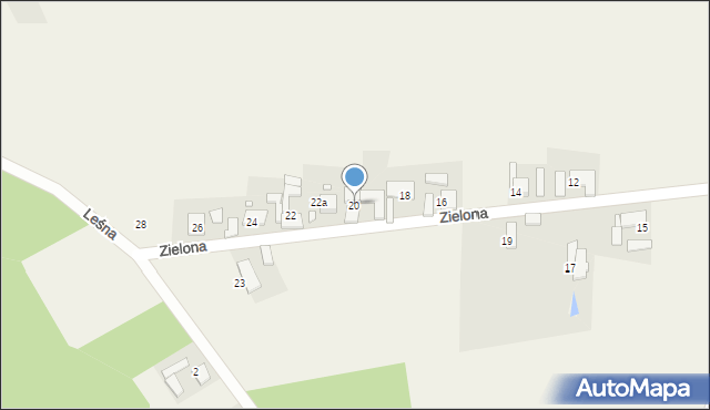 Pustków, Zielona, 20, mapa Pustków