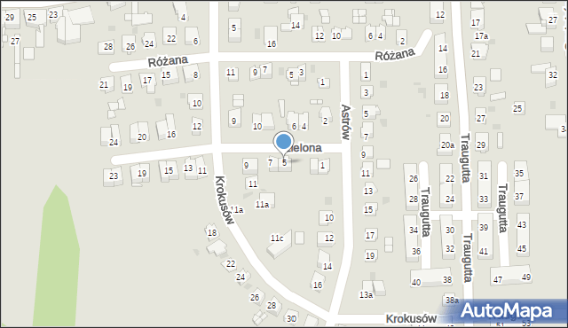 Pyskowice, Zielona, 5, mapa Pyskowice