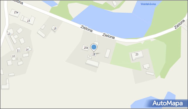 Racławice, Zielona, 18, mapa Racławice