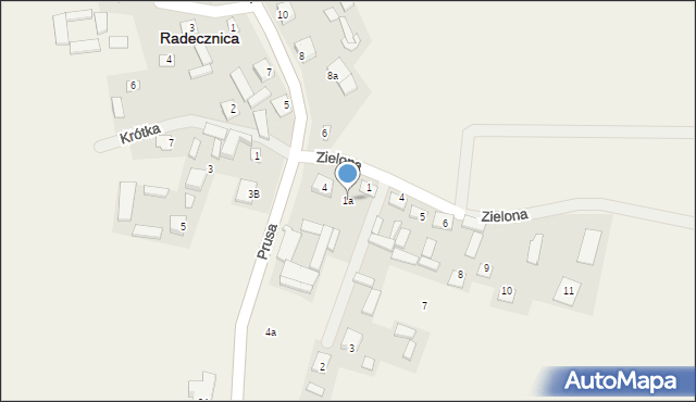 Radecznica, Zielona, 1a, mapa Radecznica