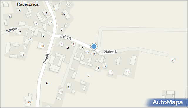 Radecznica, Zielona, 6, mapa Radecznica