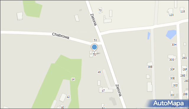 Radom, Zielona, 51, mapa Radomia