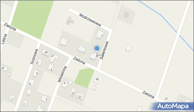 Radzanowo, Zielona, 18, mapa Radzanowo