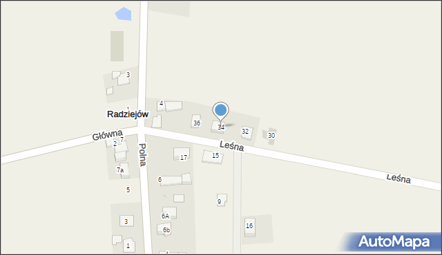 Radziejów, Zielona, 34, mapa Radziejów