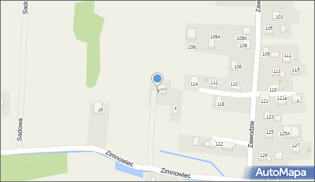 Radziszów, Zimnowiec, 8, mapa Radziszów