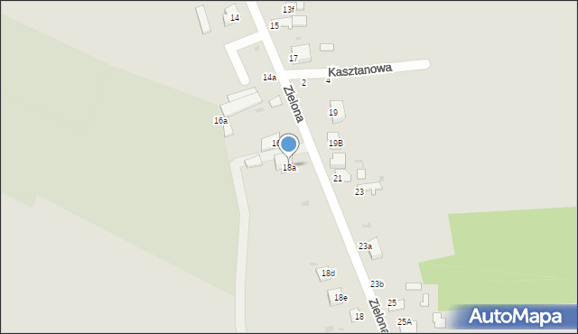 Radzyń Podlaski, Zielona, 18a, mapa Radzyń Podlaski