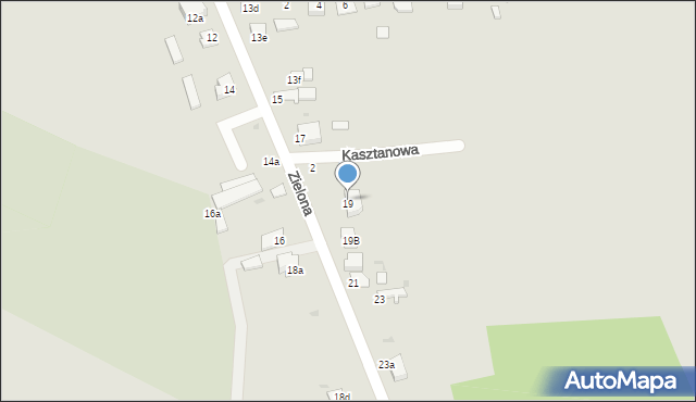 Radzyń Podlaski, Zielona, 19a, mapa Radzyń Podlaski